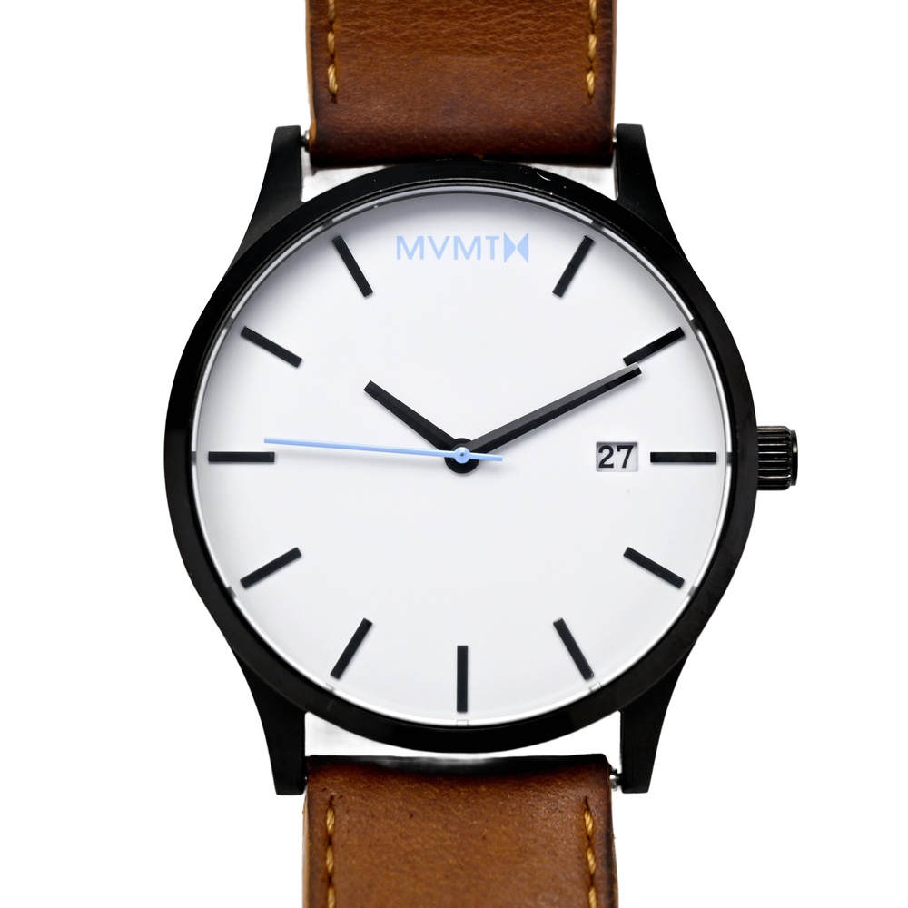 MVMT Classic Men's Wrist Watch White Dial Date 45mm